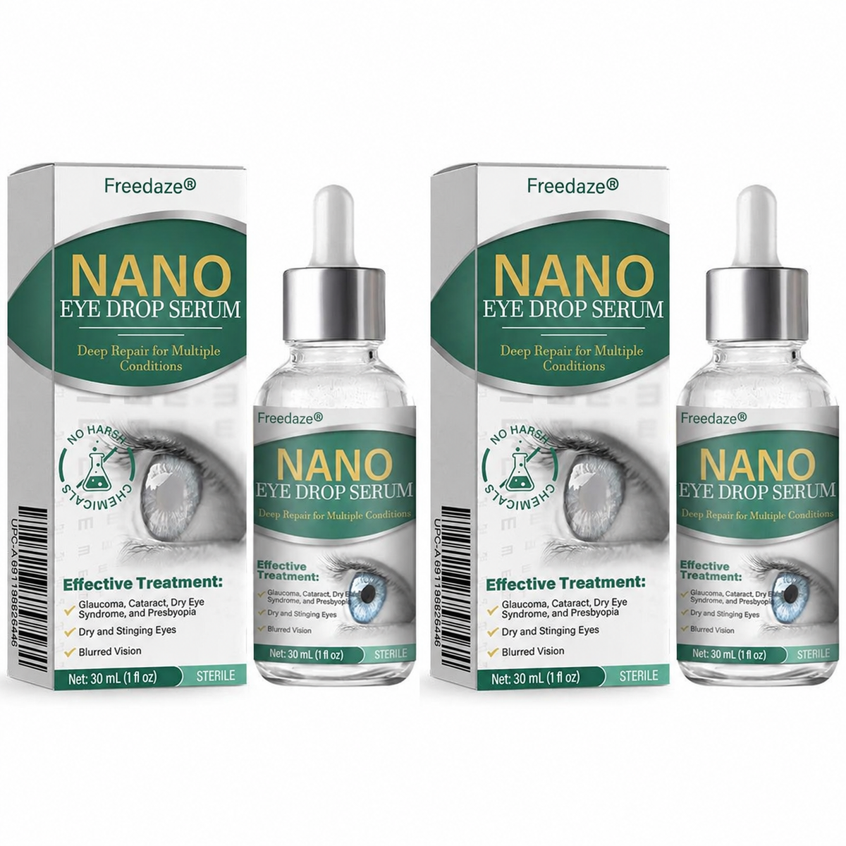 👩‍⚕️Freedaze® Nano Eye Drops Serum ✅FDA Approved(Suitable for presbyopia, dry eye syndrome, glaucoma, and cataracts) 🌷
