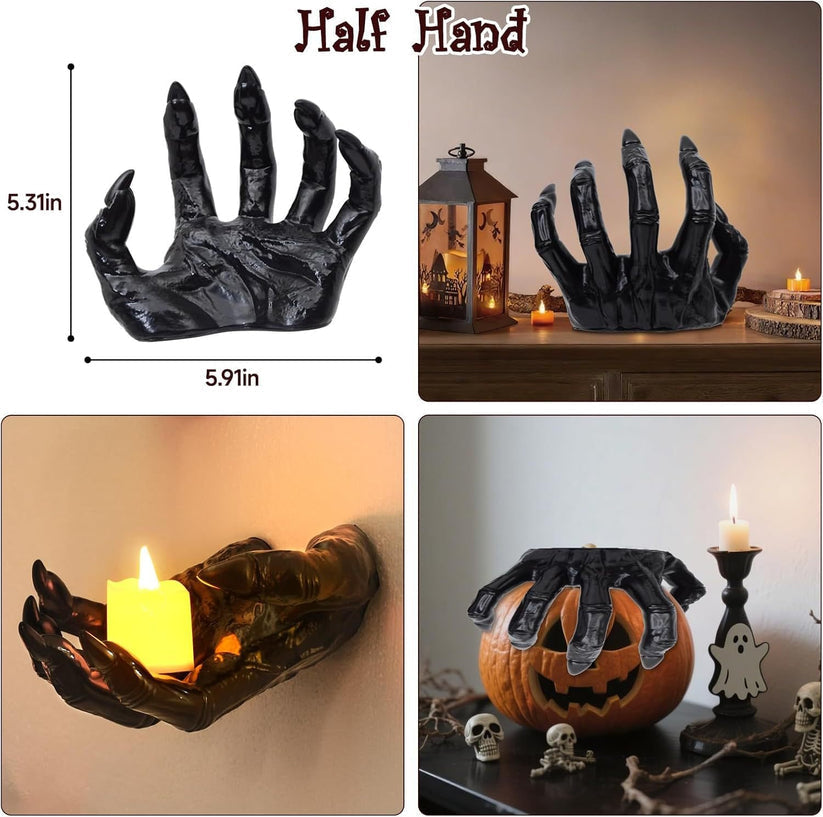 👻Halloween Ghost Hand Wall Candle Holder｜Spooky Creepy Wall Mounted Hand Sconce for Haunted House Party Home Decor🕯️