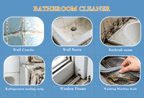FREEDAZE cleaner foam sprayed on bathroom surfaces