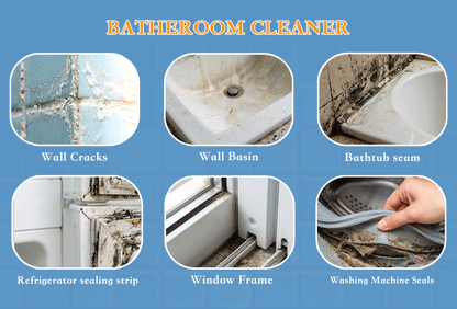 FREEDAZE cleaner foam sprayed on bathroom surfaces