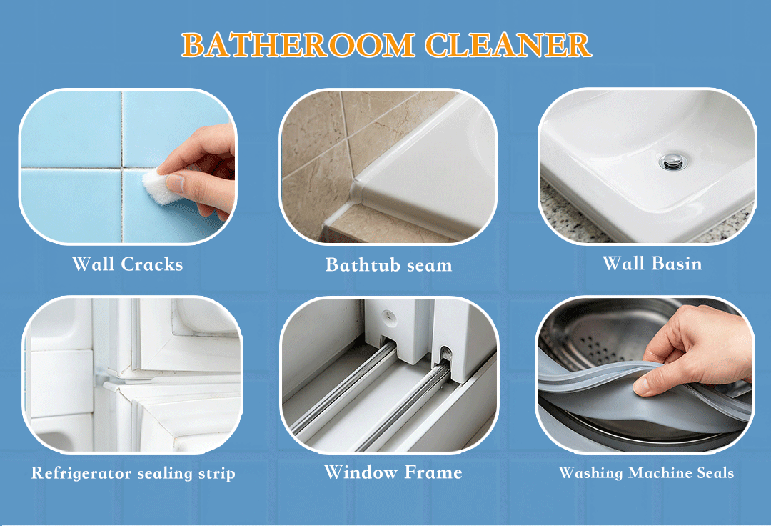 Cleaning brush scrubbing tile grout lines