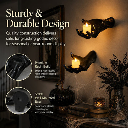 👻Halloween Ghost Hand Wall Candle Holder｜Spooky Creepy Wall Mounted Hand Sconce for Haunted House Party Home Decor🕯️