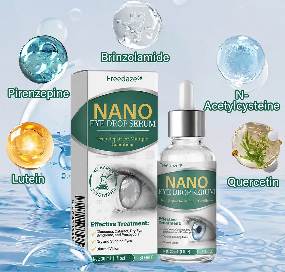 👩‍⚕️Freedaze® Nano Eye Drops Serum ✅FDA Approved(Suitable for presbyopia, dry eye syndrome, glaucoma, and cataracts) 🌷