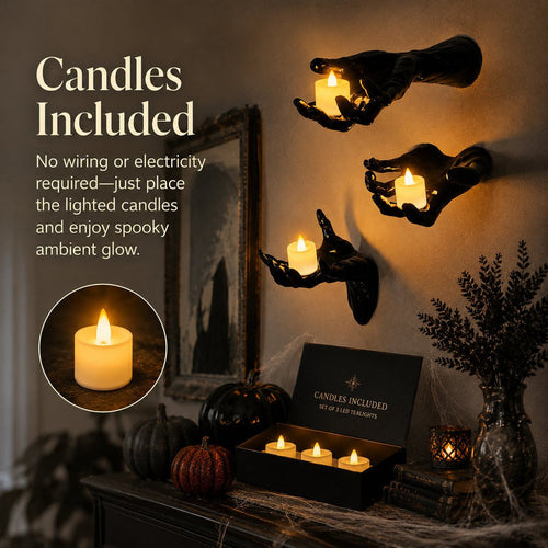 👻Halloween Ghost Hand Wall Candle Holder｜Spooky Creepy Wall Mounted Hand Sconce for Haunted House Party Home Decor🕯️
