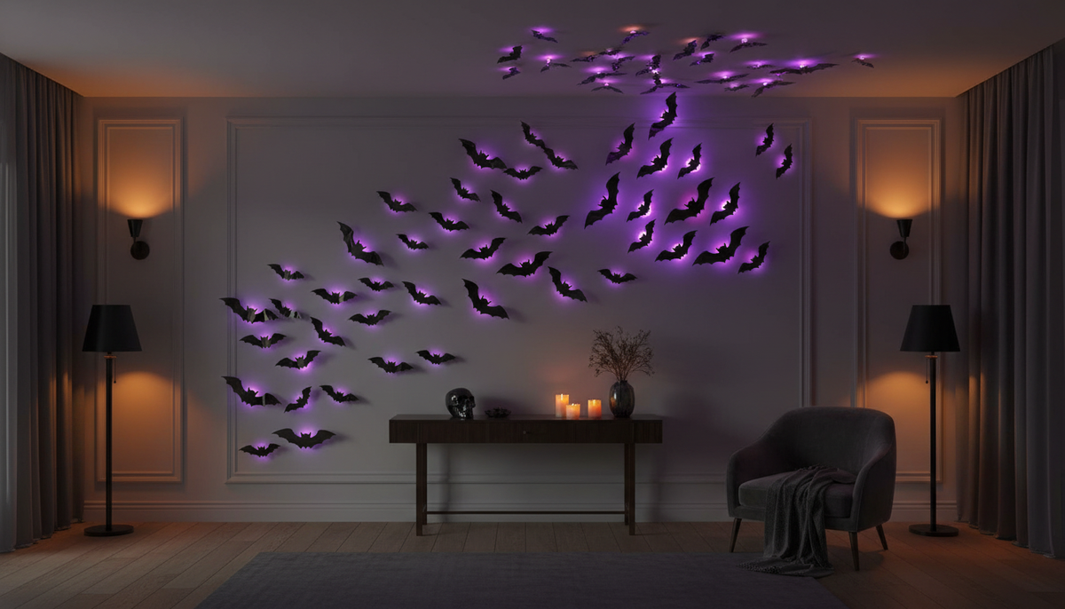 Glowing LED Bat Stickers 🦇 Instant Spooky Halloween Home Decor