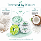 Freedaze Natural All Purpose Cleaning Paste – Shell Powder & Coconut Oil, No Added Fragrance, with Donut Sponge