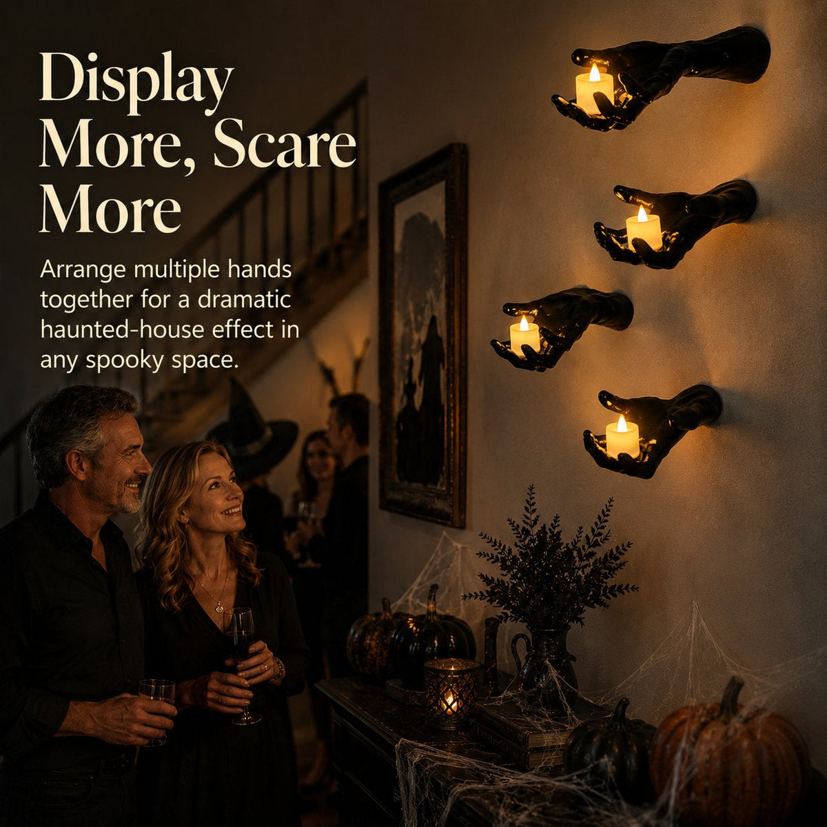 👻Halloween Ghost Hand Wall Candle Holder｜Spooky Creepy Wall Mounted Hand Sconce for Haunted House Party Home Decor🕯️