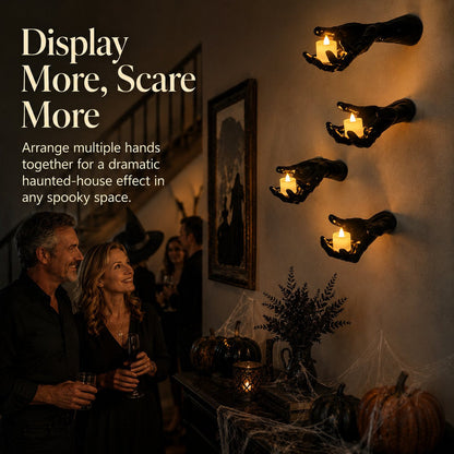 👻Halloween Ghost Hand Wall Candle Holder｜Spooky Creepy Wall Mounted Hand Sconce for Haunted House Party Home Decor🕯️
