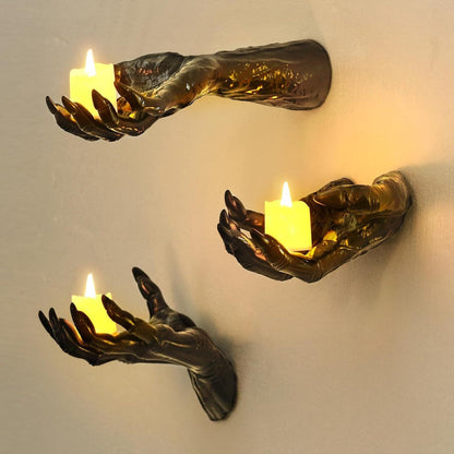 👻Halloween Ghost Hand Wall Candle Holder｜Spooky Creepy Wall Mounted Hand Sconce for Haunted House Party Home Decor🕯️